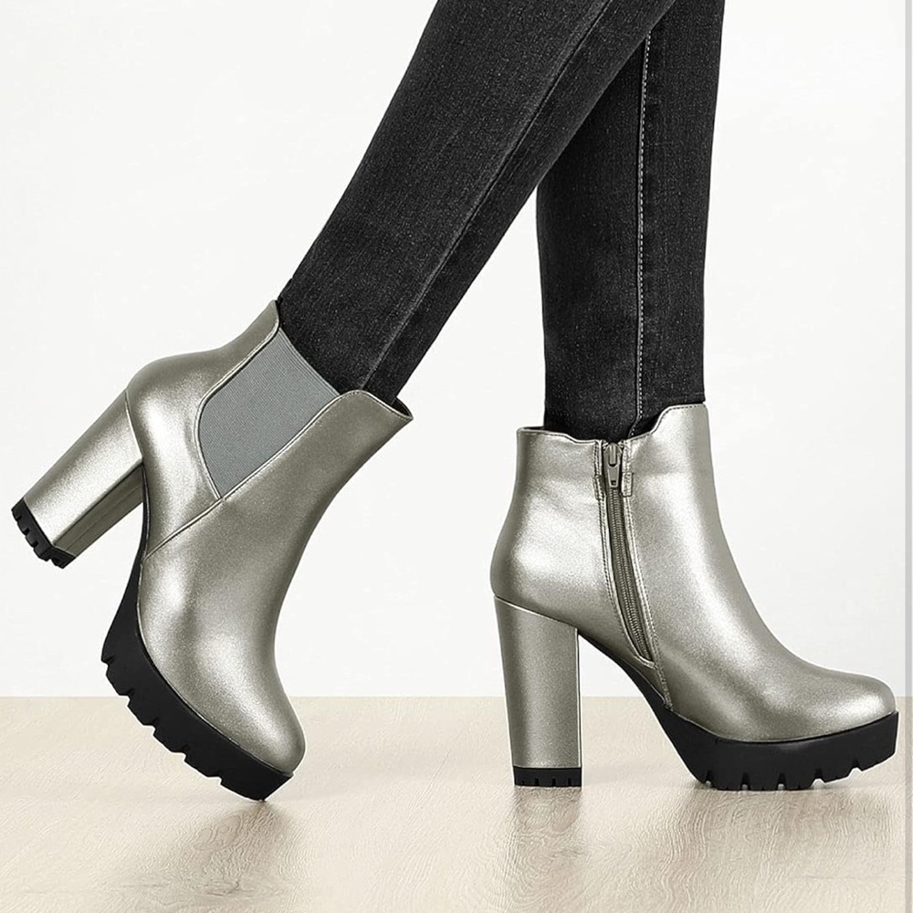 Allegra K High Heel Ankle Boots -Size 7